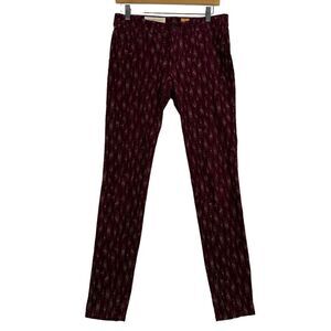 Anthropologie Pilcro & Letterpress Serif‎ Corduroy Pants Womens Sz 28 Burgundy